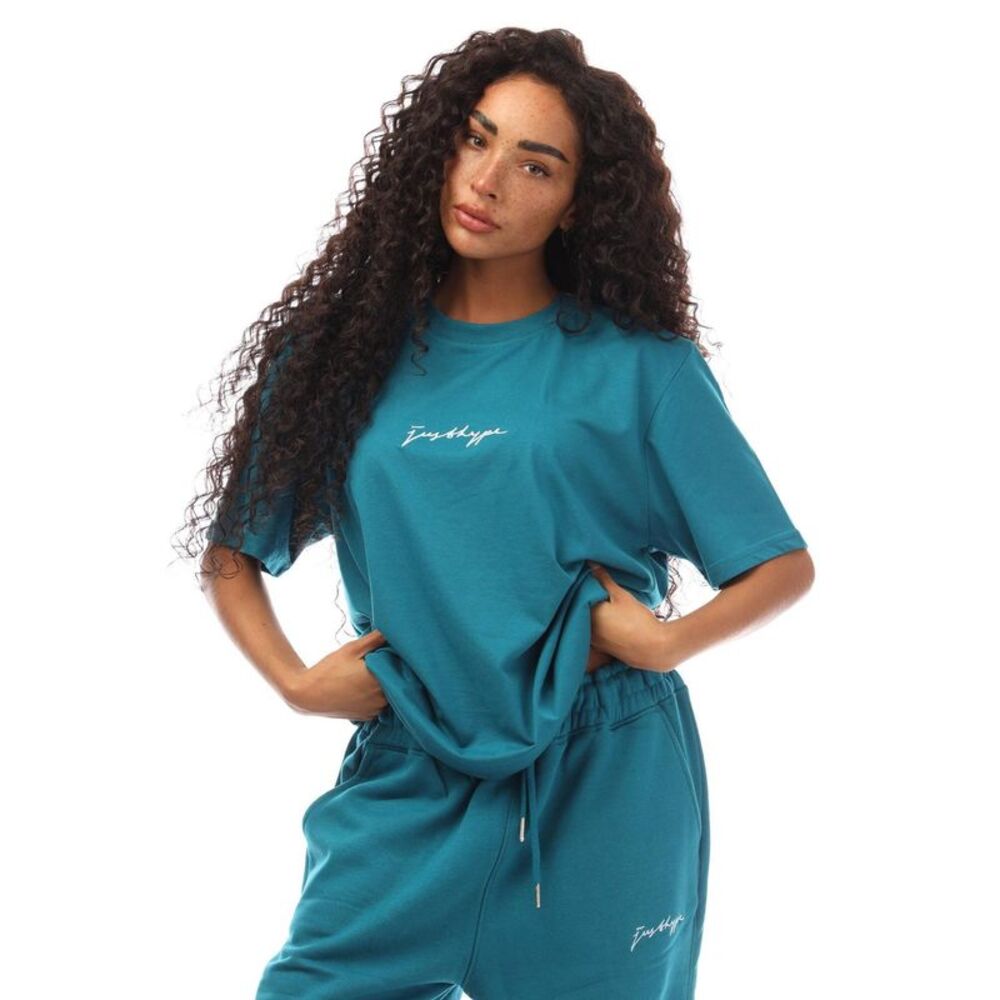 Hype Mens Signature Cotton Regular T-Shirt / Teal